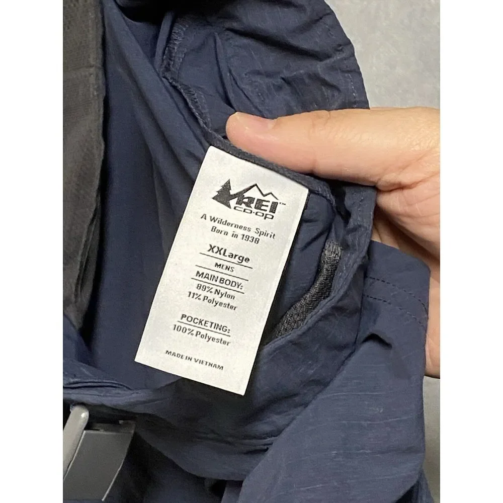 REI Co-Op Short Men XXL Blue Belted Outdoors Hiking Ripstop Performance Nylon 46